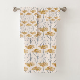 Rustieke Weide Duizendblad Wilde Bloem Botanisch O Bad Handdoek
