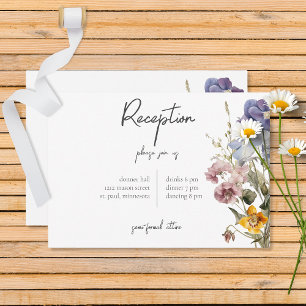 Rustieke weide Wildbloemen Paarse receptie Informatiekaartje