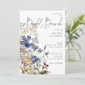 Rustieke weide Wildbloemen Waterverf bruids brunch Kaart (Staand voorkant)