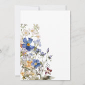 Rustieke weide Wildbloemen Waterverf bruids lunch Kaart (Achterkant)