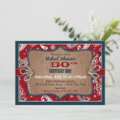 Rustieke Westerne Bandanna Print Cowboy Verjaardag Kaart (Staand voorkant)