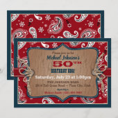 Rustieke Westerne Bandanna Print Cowboy Verjaardag Kaart (Voorkant / Achterkant)