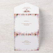 Rustieke Westerne Boho Floral Koe schedel All In One Uitnodiging (Buitenkant)