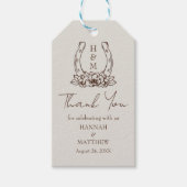 Rustieke Westerne Boho Hoefijzer bruiloft Dank u Cadeaulabel (Voorkant)