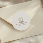 Rustieke Westerne Boho Hoefijzer bruiloft Ronde Sticker