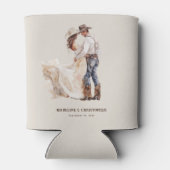 Rustieke Westerne bruiloft Blikjeskoeler (Achterkant)