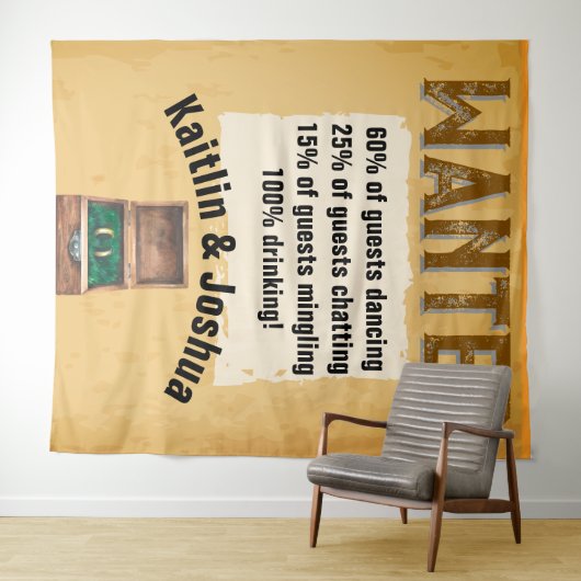 Rustieke Westerne bruiloft 🤠 Country Charm Wandkleed (In Situ (horizontaal))