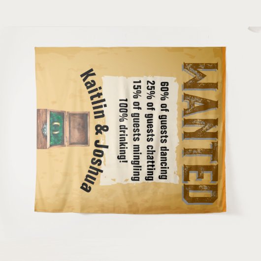 Rustieke Westerne bruiloft 🤠 Country Charm Wandkleed (Voorkant (horizontaal))