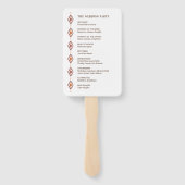 Rustieke Westerne bruiloft fan programma's Handwaaier (Achterkant)