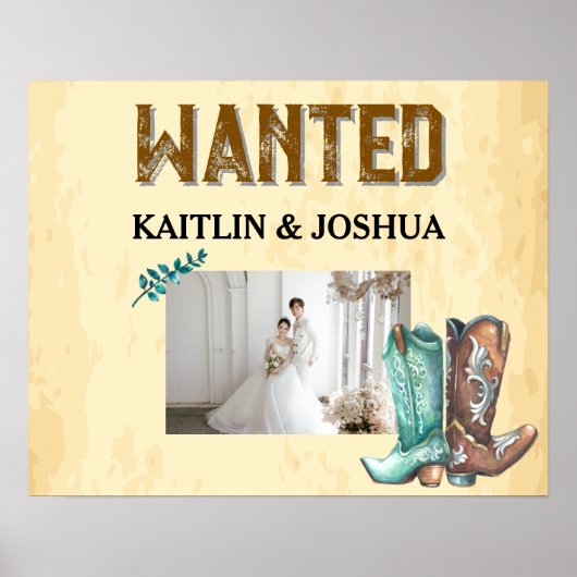 Rustieke Westerne bruiloft 🤠 GEZOCHT Foto Poster (Voorkant)