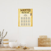 Rustieke Westerne bruiloft 🤠 GEZOCHT Zitplaatskaa Poster (Keuken)