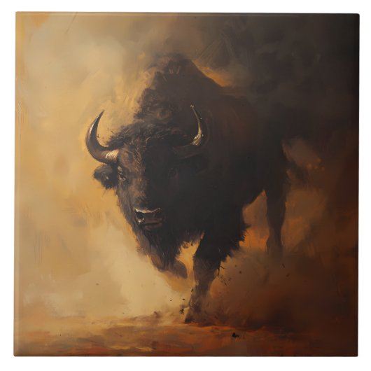 Rustieke, Westerne Buffalo Accent Tegel Tegeltje (Voorkant)