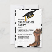 Rustieke Westerne Cowboy afstudeerfeest Kaart (Voorkant)