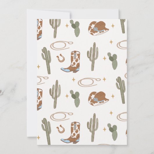 Rustieke Westerne Cowboy Boot Cowboy Baby shower Kaart (Achterkant)