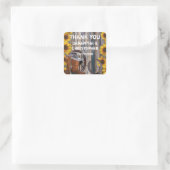 Rustieke westerne cowboy bruiloft dank u vierkante sticker (Tas)