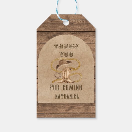 Rustieke westerne cowboy die je nodig hebt cadeaulabel (Voorkant)
