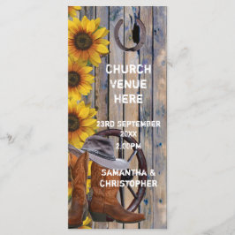 Rustieke westerne cowboy thema kerk bruiloft progr programma