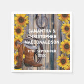 Rustieke westerne cowboy thema land bloemenbruilof servetten (Voorkant)