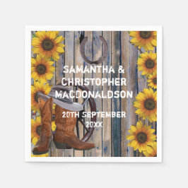 Rustieke westerne cowboy thema land bloemenbruilof servetten