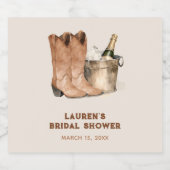 Rustieke Westerne Cowboy Vrijgezellenfeest Favor Sparkling Wijnetiket (Enkel label)