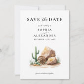 Rustieke Westerne Desert Cactus Save The Date Kaart (Voorkant)