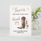 Rustieke Westerne Douche Favorieten Teken Kaart (Staand voorkant)