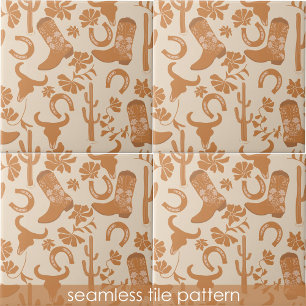 Rustieke Westerne Earth Tone Country Cowboy Boots Tegeltje