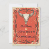 Rustieke Westerne feestuitnodiging Kaart (Voorkant)
