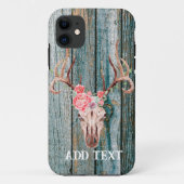 Rustieke Westerne houten hertenschedel Case-Mate iPhone Case (Achterkant)