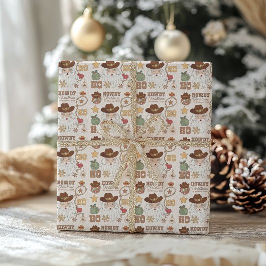 Rustieke Westerne kerst Cadeaupapier