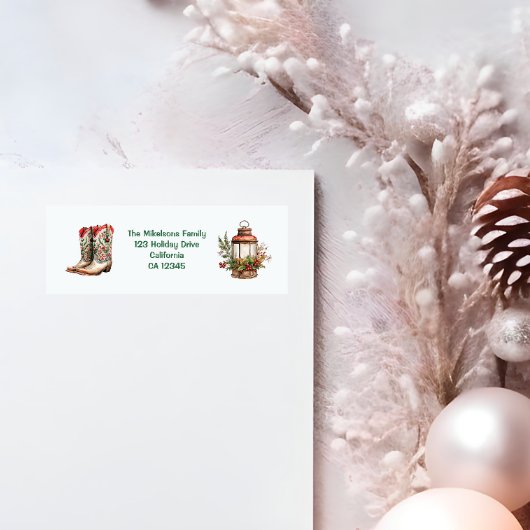 Rustieke Westerne kerst Etiket