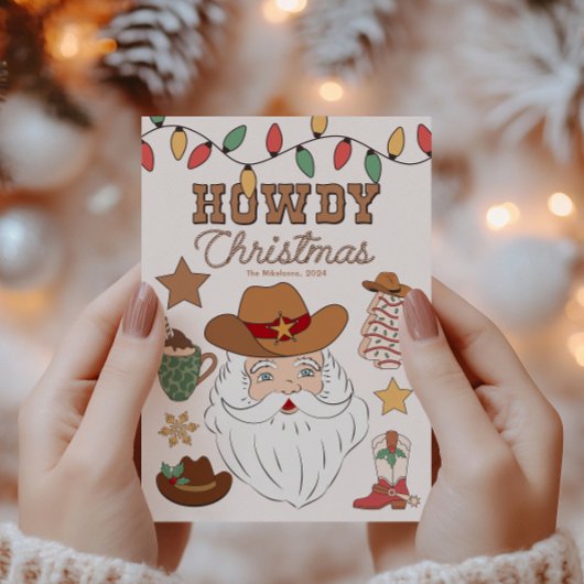 Rustieke Westerne kerst Feestdagenkaart