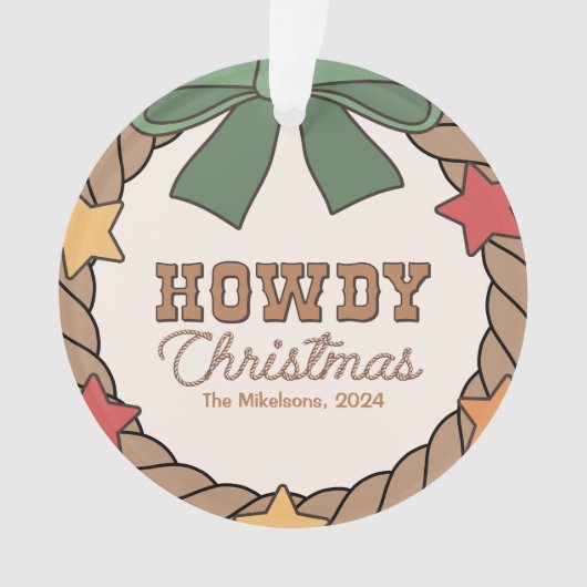 Rustieke Westerne kerst Ornament (voorkant)