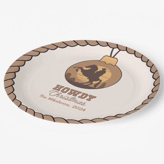 Rustieke Westerne kerst Papieren Bordje (Gekanteld)