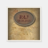 Rustieke westerne land cowboy schuur bruiloft servet (Voorkant)