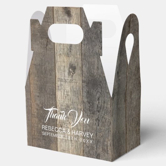 rustieke westerne land houtnerf schuur bruiloft bedankdoosjes (Geopend)