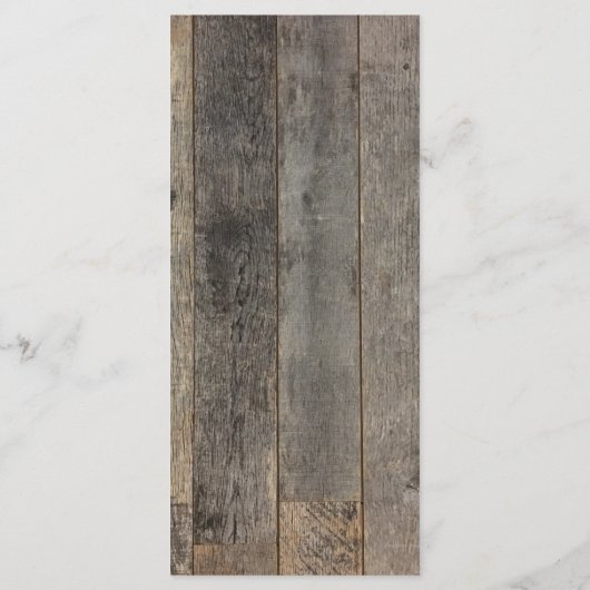 rustieke westerne land houtnerf schuur bruiloft menu (Achterkant)