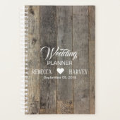 rustieke westerne land houtnerf schuur bruiloft planner (Voorkant)