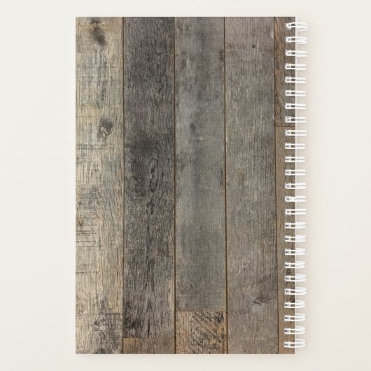 rustieke westerne land houtnerf schuur bruiloft planner (Achterkant)