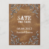 rustieke Westerne Leather Wedding save the date Aankondigingskaart (Voorkant)