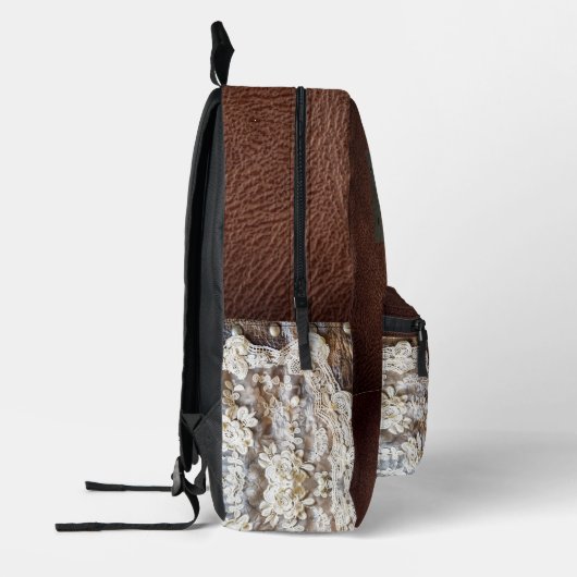 Rustieke Westerne lederen en kant rugzak tas (Links)