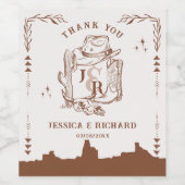 Rustieke Westerne Ranch Boerderij Barn Cowboy Dank Wijn Etiket (Enkel label)
