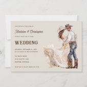 Rustieke Westerne Ranch Wedding Invitation Kaart (Voorkant)