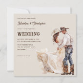 Rustieke Westerne Ranch Wedding Kaart (Voorkant)
