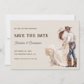 Rustieke Westerne Ranch Wedding Save the Date Kaart (Voorkant)