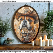 Rustieke Westerne Sheriff Bulldog, Pet DD3 Decoupa Tissuepapier