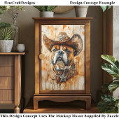 Rustieke Westerne Sheriff Bulldog, Pet DD3 Decoupa Tissuepapier