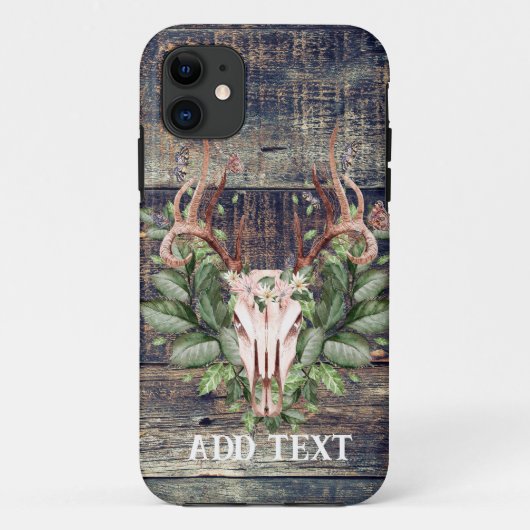 Rustieke Westerne turquoise houten hertenschedel Case-Mate iPhone Case (Achterkant)