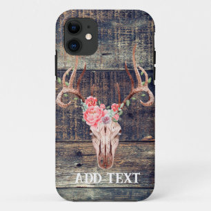 Rustieke Westerne turquoise houten hertenschedel iPhone 11 Hoesje