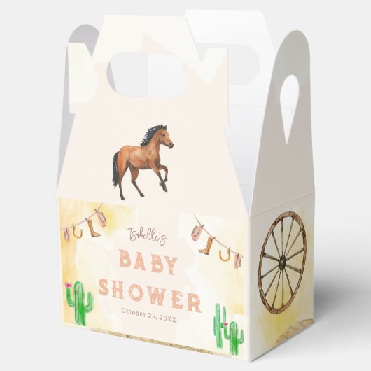 Rustieke Westerne Waterverf Cowboy Baby shower Bedankdoosjes (Geopend)